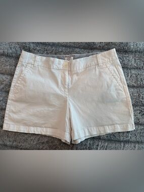 crown & ivy White Classic Cotton Shorts